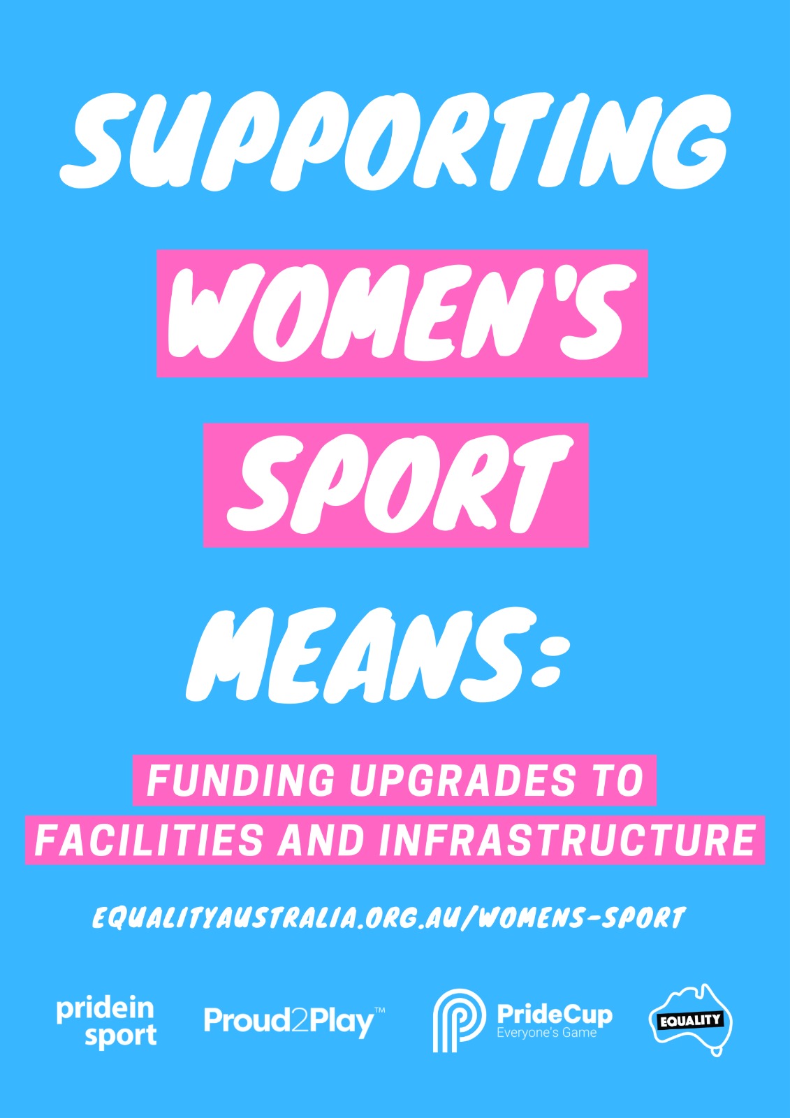Supporting women's sport means funding upgrades to facilities and infrastructure