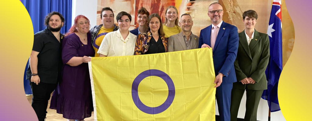 ACT Chief Minister Andrew Barr with Equality Australia, IHRA and other intersex advocates in Canberra.  